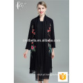 Ladies Black Long Sleeve New Design Chiffon Korean Casual Dress 2017